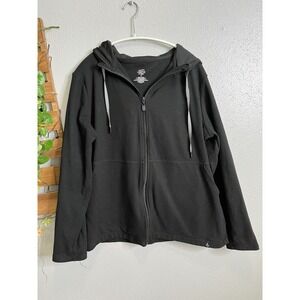 Torrid Happy Camper Zip-up Jacket Women's size 0 Black Pockets Comfort Hood